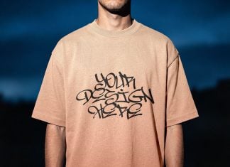 Free Model Wearing Regular T-shirt Mockup PSD
