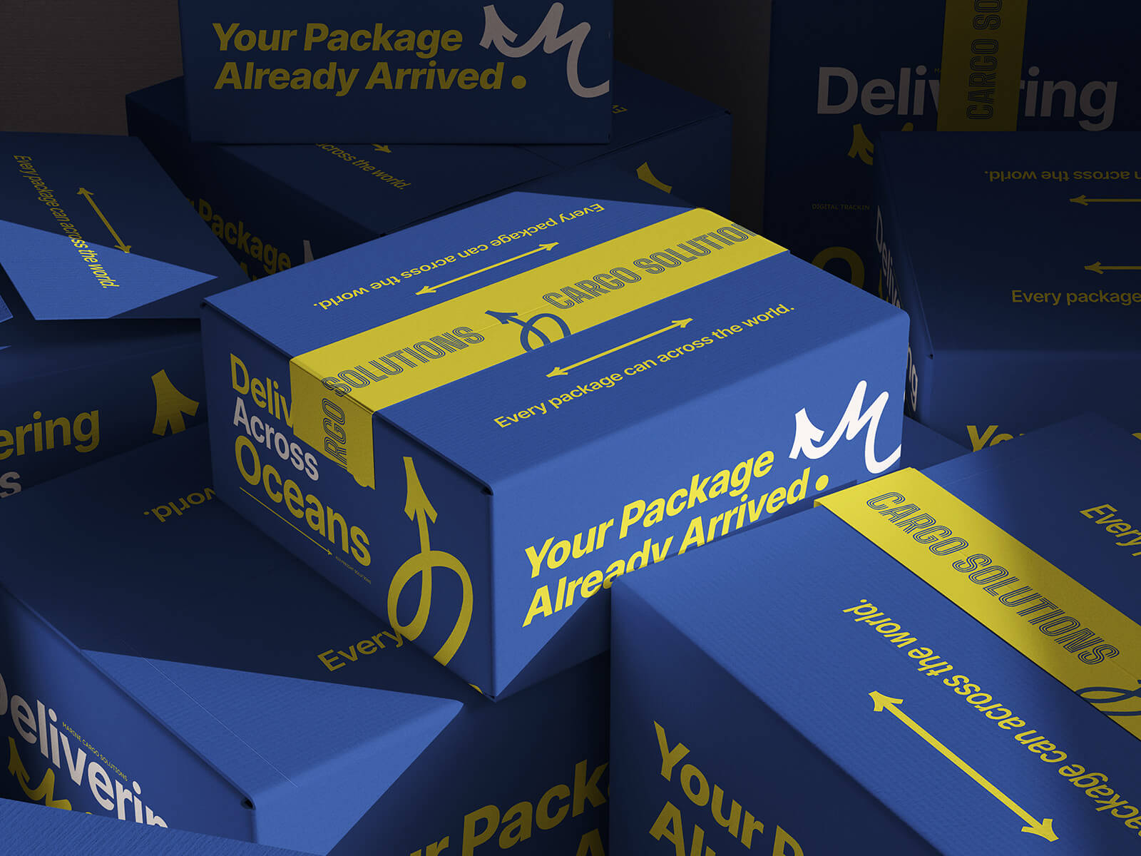 Free Premium Mailer Package Delivery Box Mockup PSD