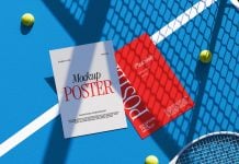 Free Premium Tennis Ground Poster / Flyer Mockup PSD Free Premium Tennis Ground Poster / Flyer Mockup PSD