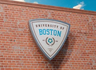 Free Triangular Mounted Premium Sign Logo Mockup PSD