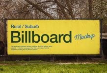 Free Rustic Rural Suburb Billboard Mockup PSD