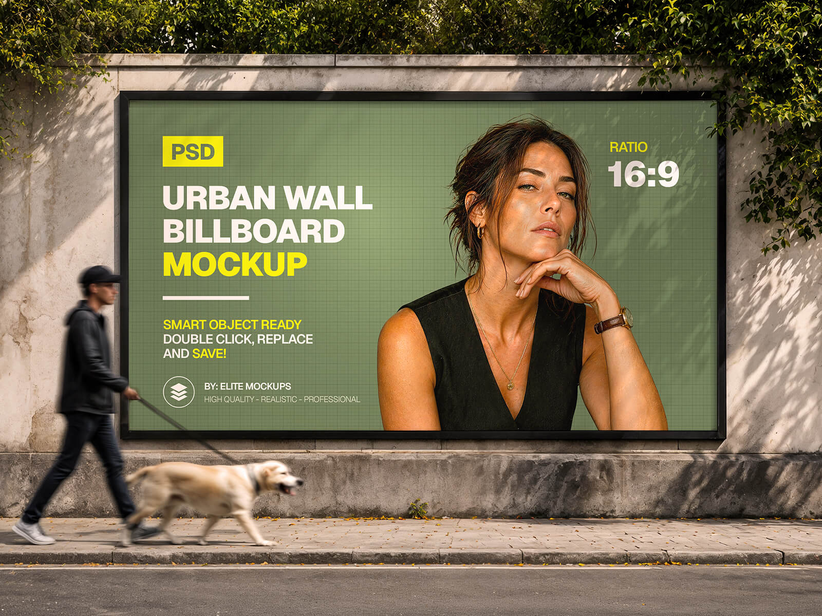 Free Urban City Wall Billboard Mockup PSD