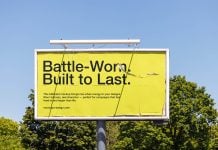 Free Weathered Roadside Billboard Mockup PSD