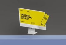 Free Apple iMac & iPhone Mockup PSD