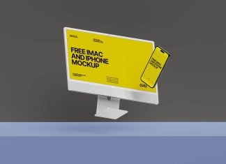 Free Apple iMac & iPhone Mockup PSD