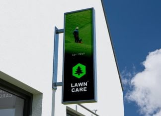 Free Vertical Sign Mockup PSD