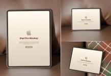 3 Free iPad Pro On Leather Sofa Mockup PSD Set Files 3 Free iPad Pro On Leather Sofa Mockup PSD Set Files