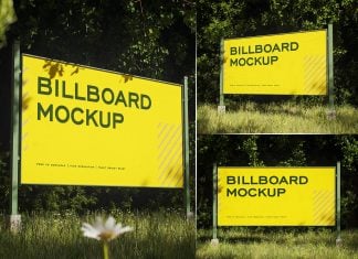 3 Free Roadside Billboard Mockup PSD Files