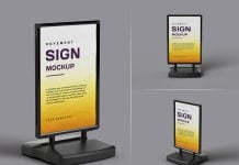 Free Water-Based Pavement Sign Mockup PSD