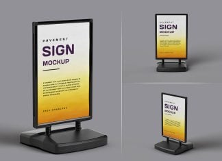 Free Water-Based Pavement Sign Mockup PSD