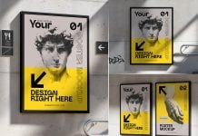 3 Free Premium Subway Poster Mockup PSD Files