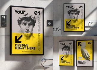 3 Free Premium Subway Poster Mockup PSD Files