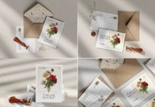 4 Free Beautiful Premium Post Card Mockup PSD Files