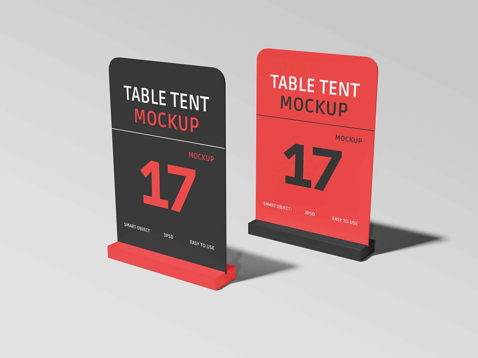 3 Free Table Tent Menu Mockup PSD File