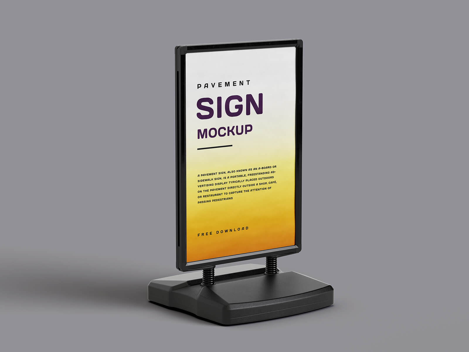 Free Water-Based Pavement Sign Mockup PSD