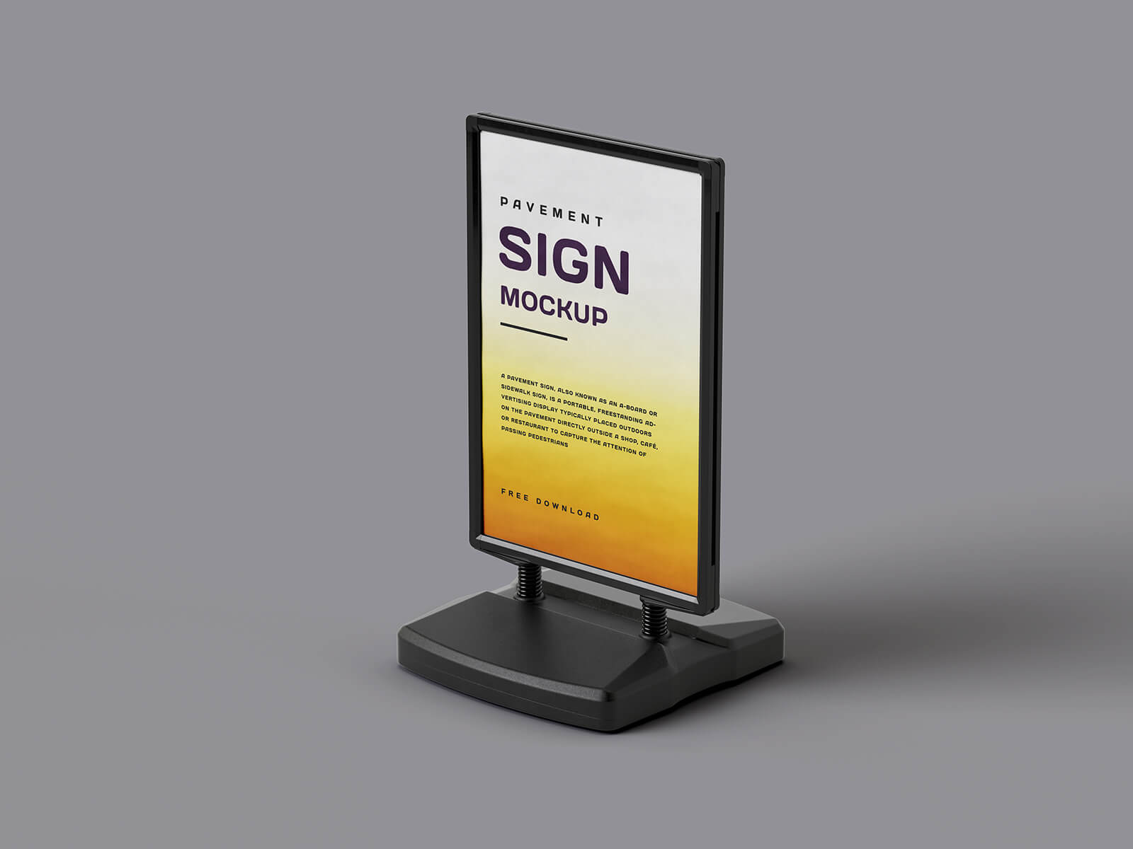 Free Water-Based Pavement Sign Mockup PSD