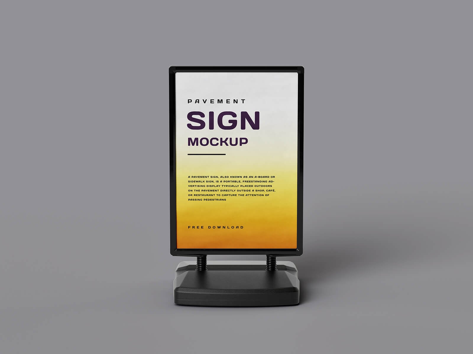 Free Water-Based Pavement Sign Mockup PSD