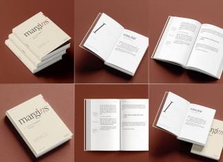 7 Free Hardcover Title & Open Book Mockup PSD Files