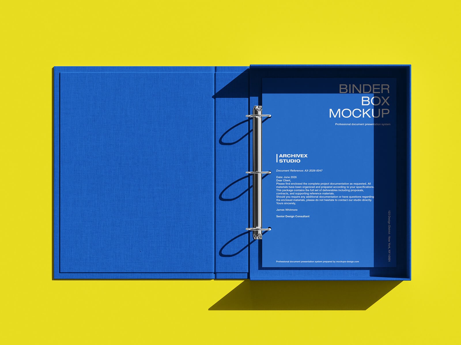 5 Free Premium Clamshell Binder Box Mockup