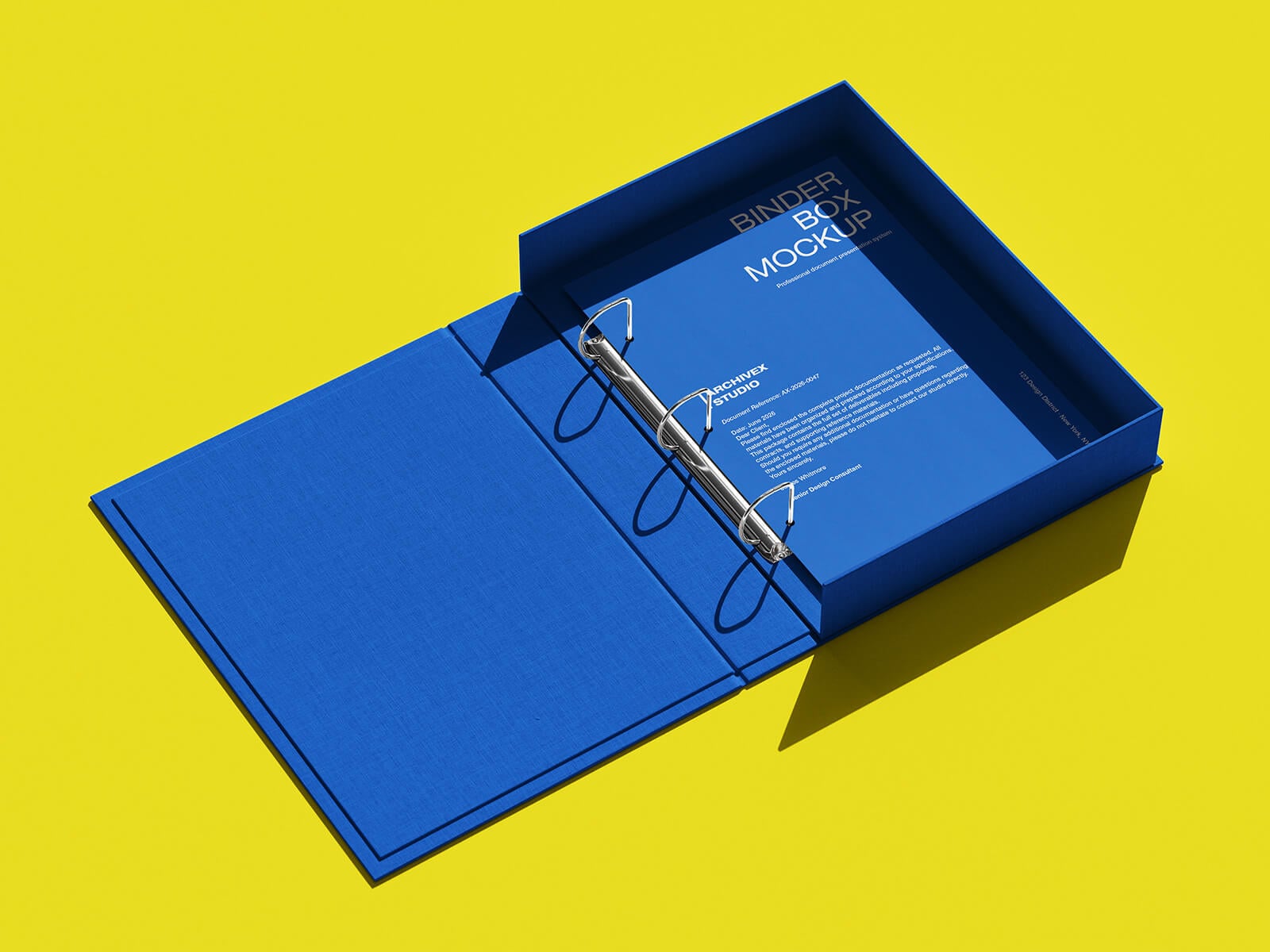 5 Free Premium Clamshell Binder Box Mockup
