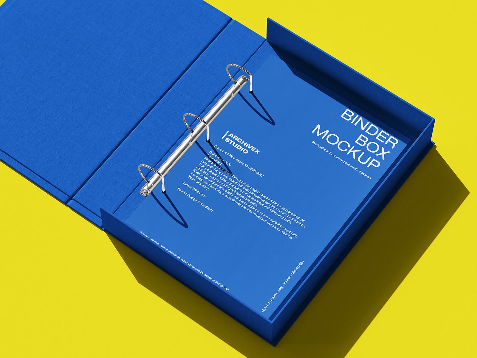 5 Free Premium Clamshell Binder Box Mockup