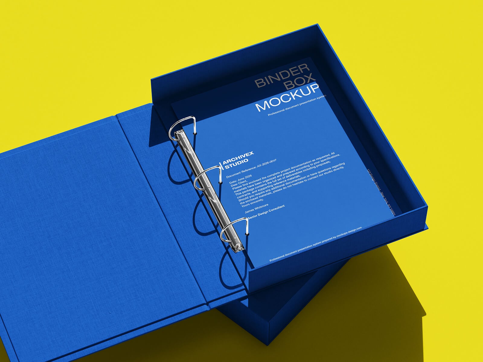 5 Free Premium Clamshell Binder Box Mockup