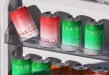 Free Soda Beverage Cans In the Fridge Shelf Mockup PSD Free Soda Beverage Cans In the Fridge Shelf Mockup PSD