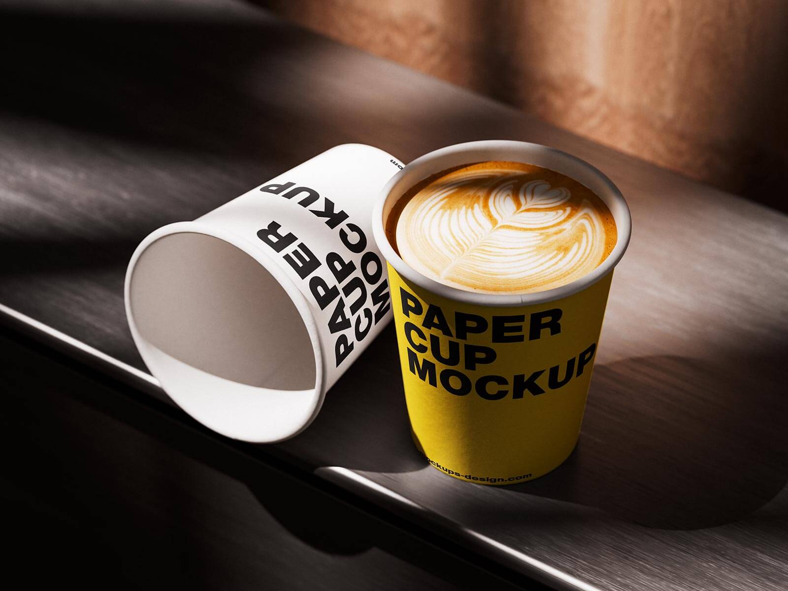 Free Lidless Paper Coffee Cup Mockup PSD Set