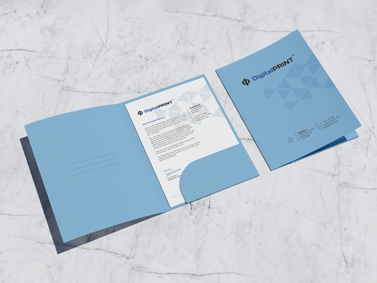 Free A4 Letterhead & File Folder Mockup PSD