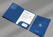 Free A4 Letterhead, Business Card & File Folder Mockup PSD