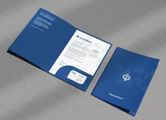Free A4 Letterhead, Business Card & File Folder Mockup PSD