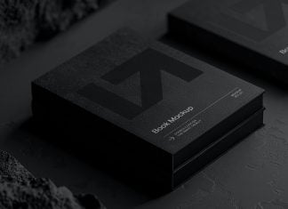 Free Black Book Title Mockup PSD