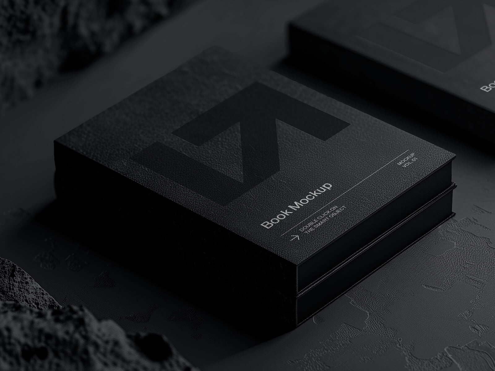 Free Black Book Title Mockup PSD