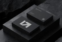 Free Black Business Card Mockup PSD