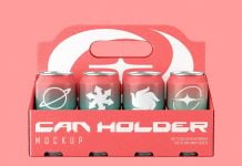 Free Cardboard Can Holder Mockup PSD Free Cardboard Can Holder Mockup PSD