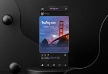 Free Dark Theme Instagram Post Mockup PSD
