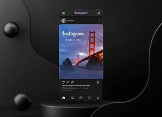 Free Dark Theme Instagram Post Mockup PSD