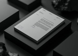 Free Dark Letterhead Mockup PSD