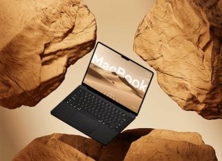 Free Download Floating MacBook Pro Mockup PSD