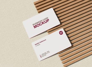 Free Edge Rounded Corner Business Card Mockup PSD
