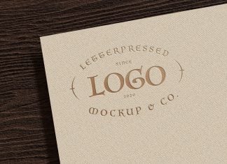 Free Letterpressed Paper Logo Mockup PSD