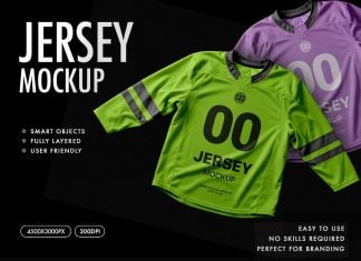 Free Long-Sleeve Jersey Mockup PSD