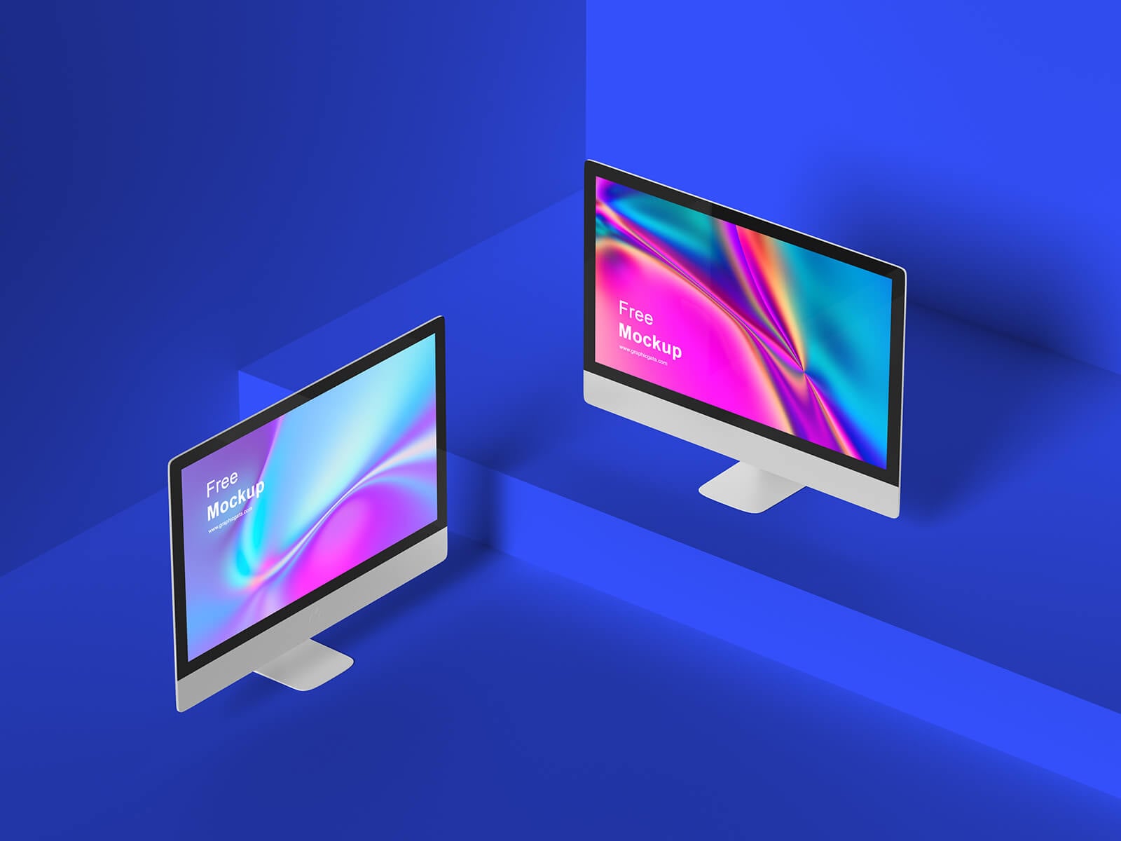 Free Premium Isometric Apple Devices Mockup PSD Set