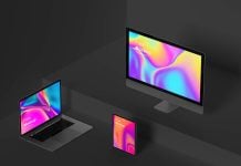 Free Premium Isometric Apple Devices Mockup PSD Set