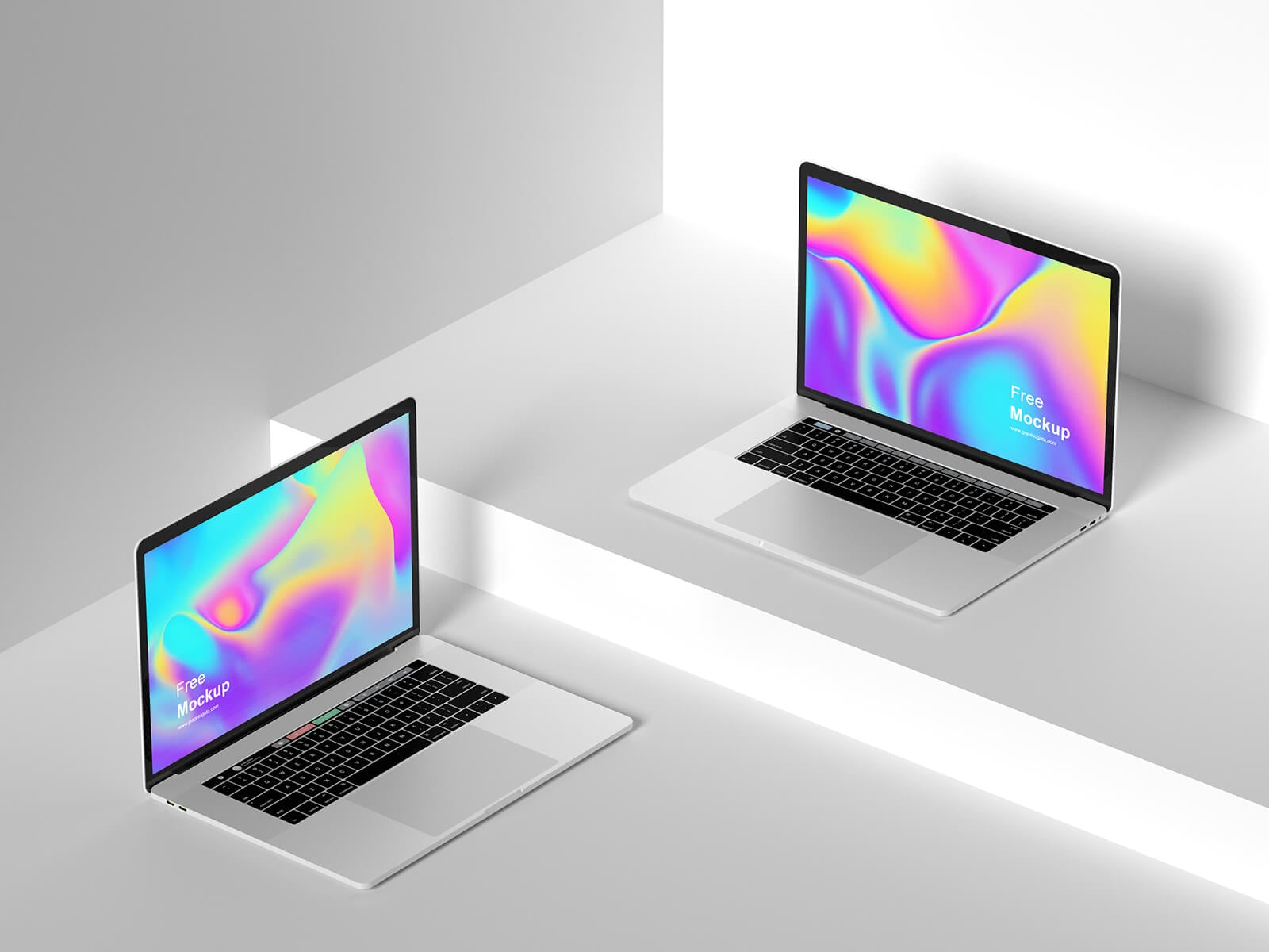 Free Premium Isometric Apple Devices Mockup PSD Set