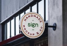 Free Round Shop Sign Logo Mockup PSD Free Round Shop Sign Logo Mockup PSD