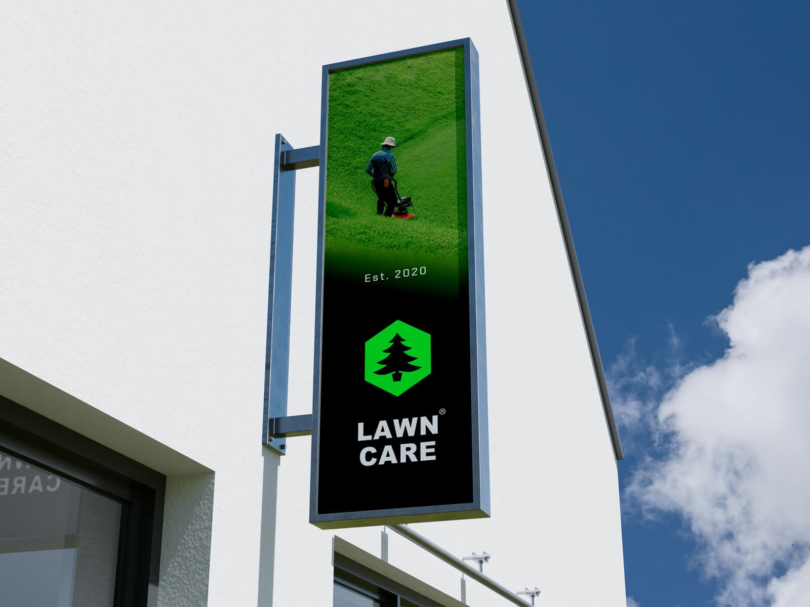 Free Vertical Sign Mockup PSD