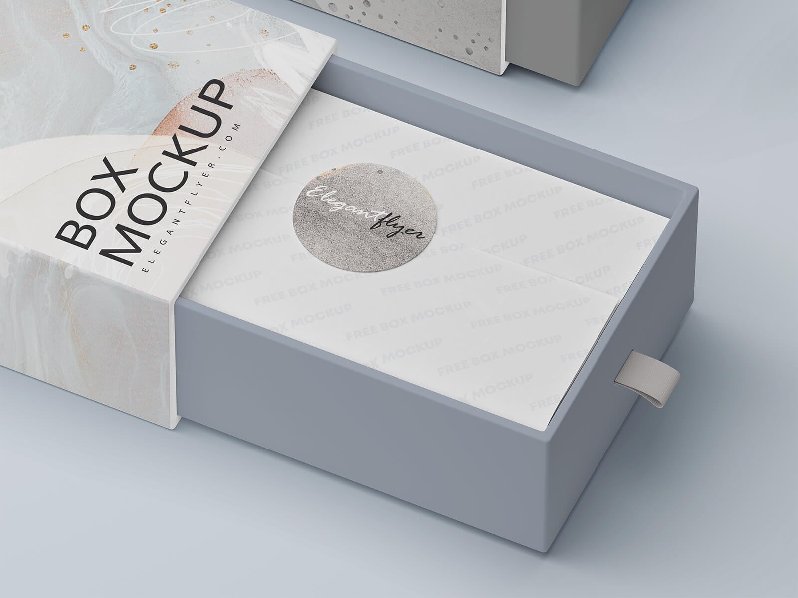 Free Sliding Gift Box Mockup PSD Set