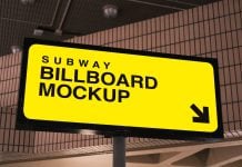 Free Subway Station Landspace Billboard Mockup PSD