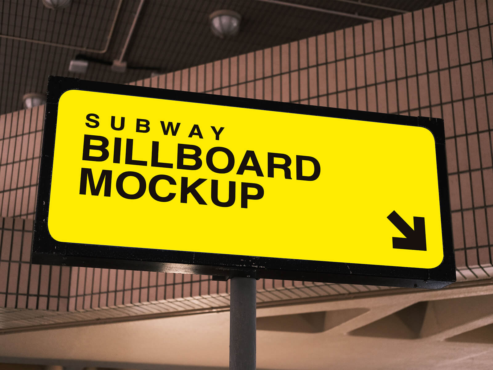 Free Subway Station Landspace Billboard Mockup PSD